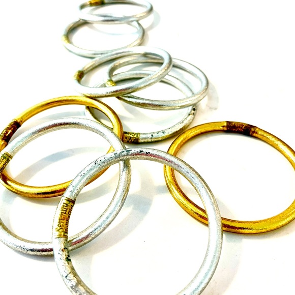Gold and Silver Bangle Set - Picture 3 of 5